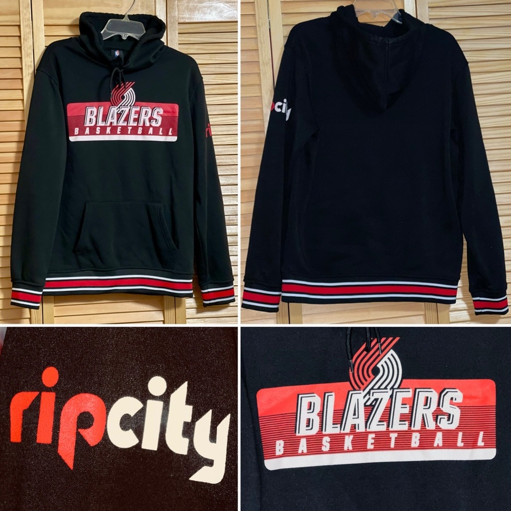Portland Trail Blazers Rip City Hoodie - Black & Red Size Medium